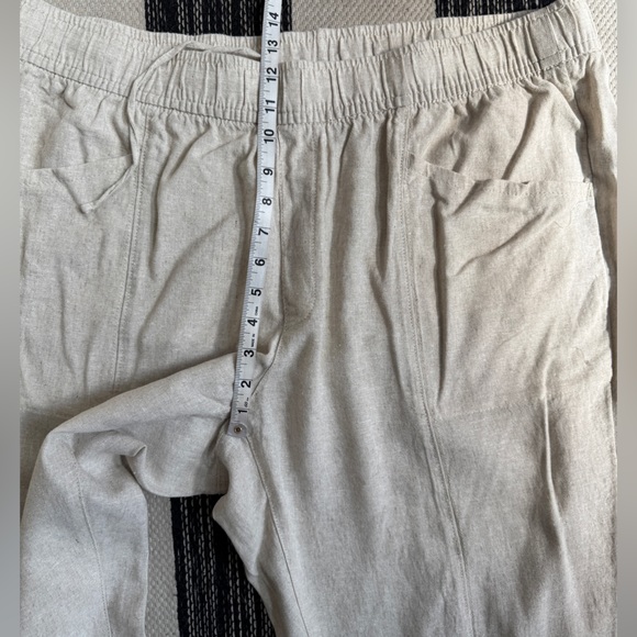 Old Navy Pants‎ Womens Ivory High- Rise Straight Leg Taper Linen Pants Size 2X - Picture 9 of 13